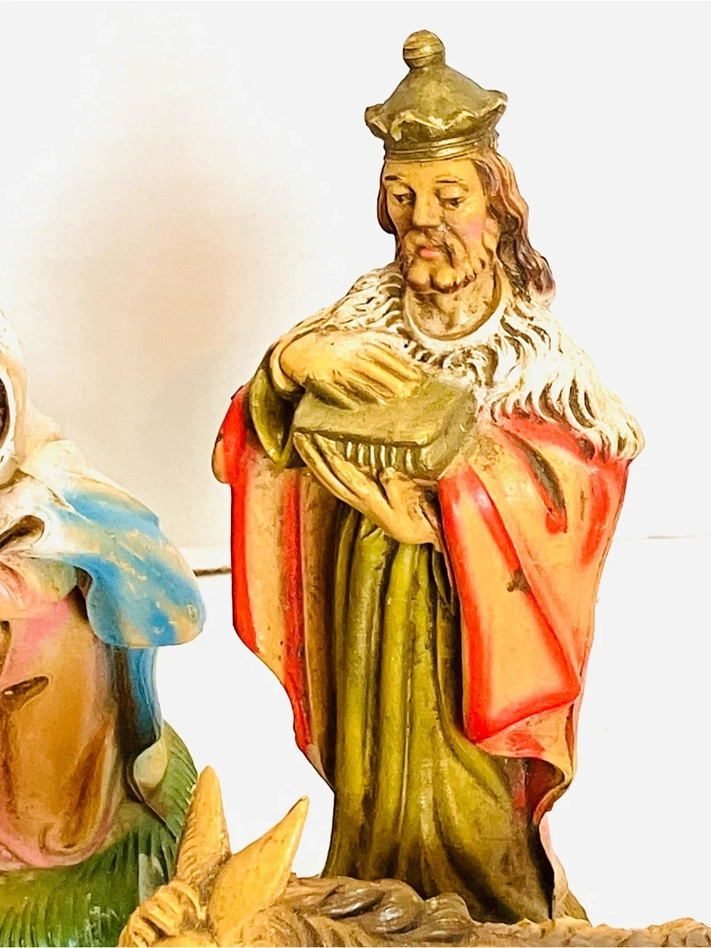 Fontanini Italy Vintage Nativity Set Figures Lot(7) Hard Plastic Minor Wear Read